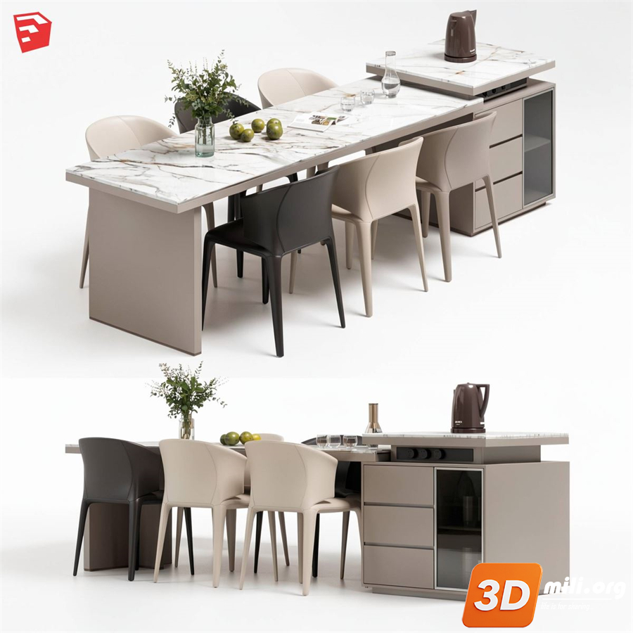 Dining Table Set Skp Files